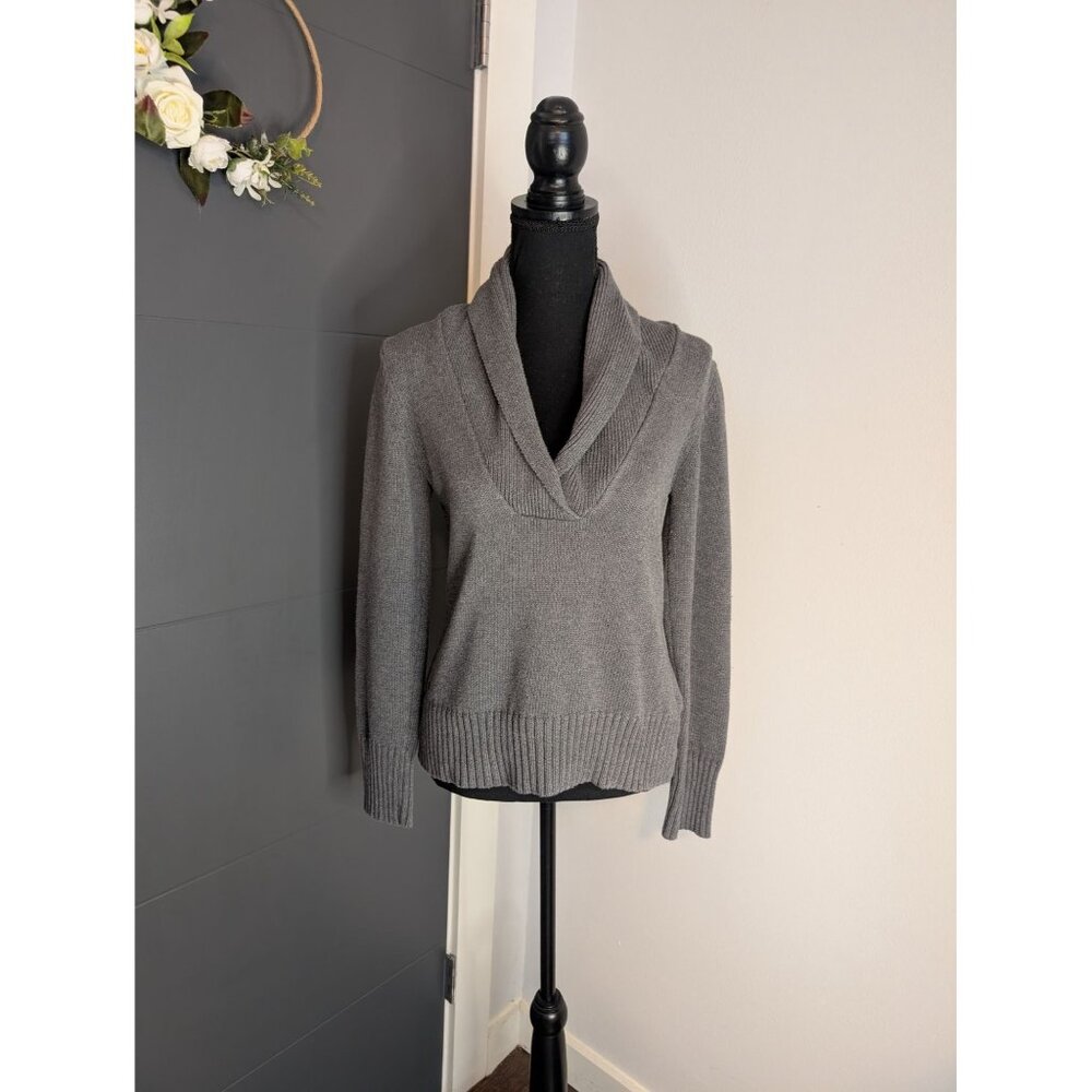 Converse One Star y2k Gray Cowl Neck Sweater Womens‎ Size L 100% Cotton